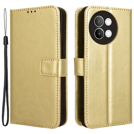 For vivo S18e 5G Case Crazy Horse Texture Horizontal Flip Leather Phone Cover - Gold