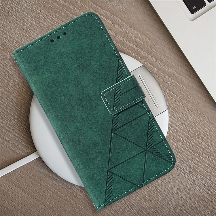 YB Imprinting Series-2 for Oppo A79 5G / A2 5G Case with Crossbody Shoulder Strap Stand Leather Phone Cover - Black