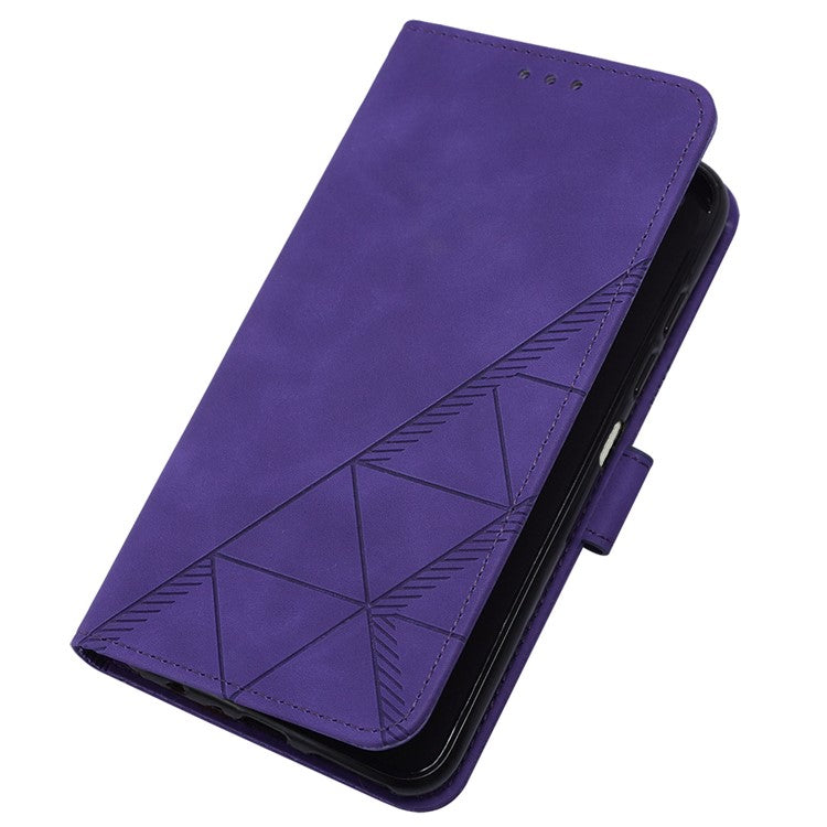 YB Imprinting Series-2 for Oppo A79 5G / A2 5G Case with Crossbody Shoulder Strap Stand Leather Phone Cover - Purple