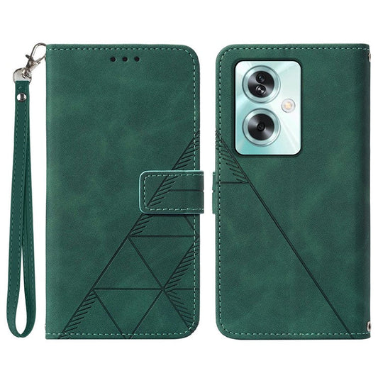YB Imprinting Series-1 For Oppo A79 5G / A2 5G Case Protective Handbag Leather Purse Phone Cover - Blackish Green
