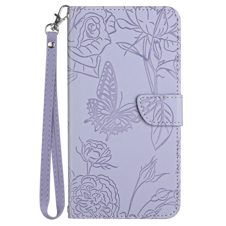 HT03 For OnePlus Nord CE4 5G Leather Case Butterfly Flower Wallet Phone Cover - Purple