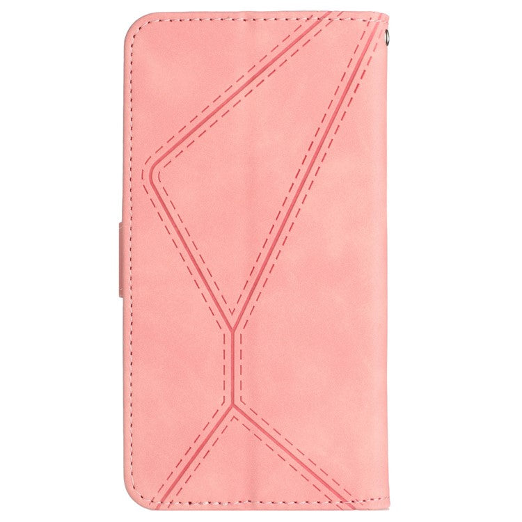 HT05 For OnePlus Nord CE4 5G Case PU Leather Lines Imprinted Wallet Phone Cover - Pink