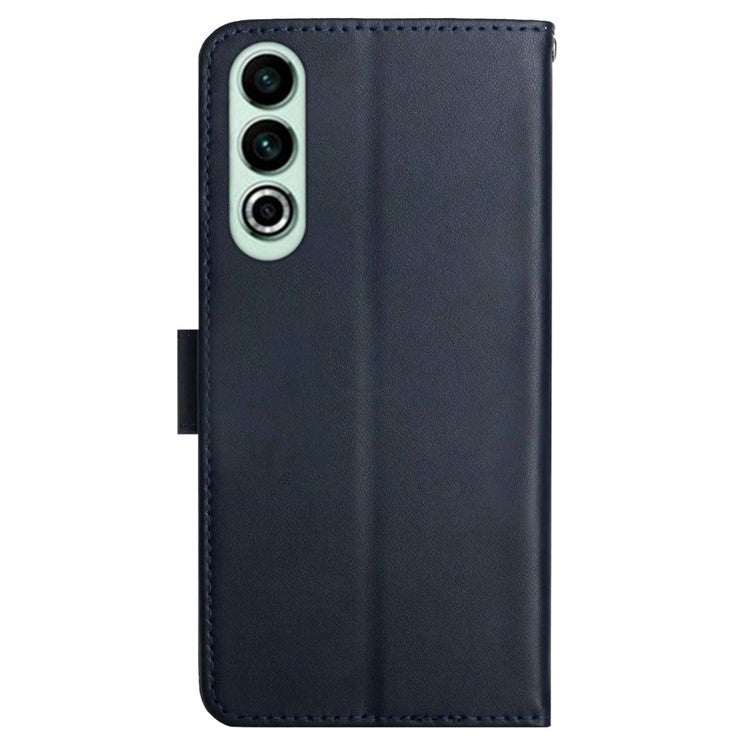 HT02 For OnePlus Nord CE4 5G Case Genuine Cow Leather Stand Phone Cover - Blue