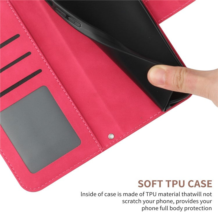 HT04 For Samsung Galaxy M15 5G Case PU Leather Wrist Strap Sunflower Wallet Phone Cover - Rose