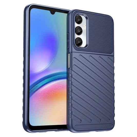 Thunder Series For Samsung Galaxy M14 4G / A05s 4G Case Thickened TPU Twill Texture Back Phone Cover - Blue