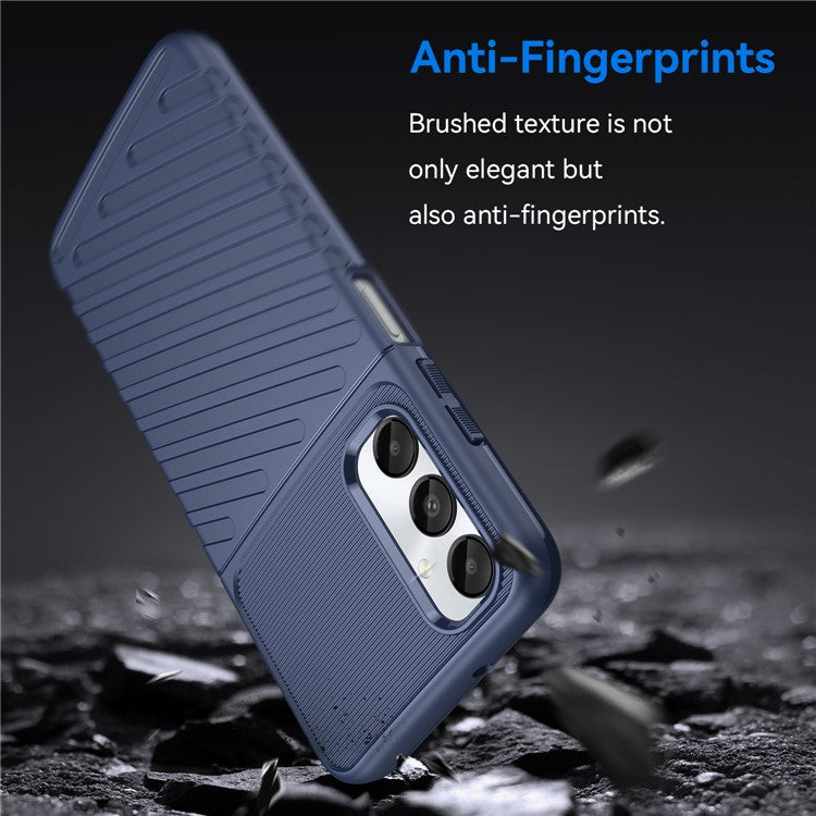 Thunder Series For Samsung Galaxy M14 4G / A05s 4G Case Thickened TPU Twill Texture Back Phone Cover - Blue