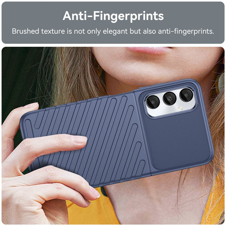 Thunder Series For Samsung Galaxy M14 4G / A05s 4G Case Thickened TPU Twill Texture Back Phone Cover - Blue