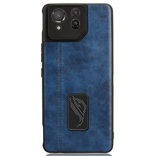 For Asus ROG Phone 8 5G / Phone 8 Pro 5G Case Stitching Line Cowhide Texture Anti-scratch Phone Cover - Blue