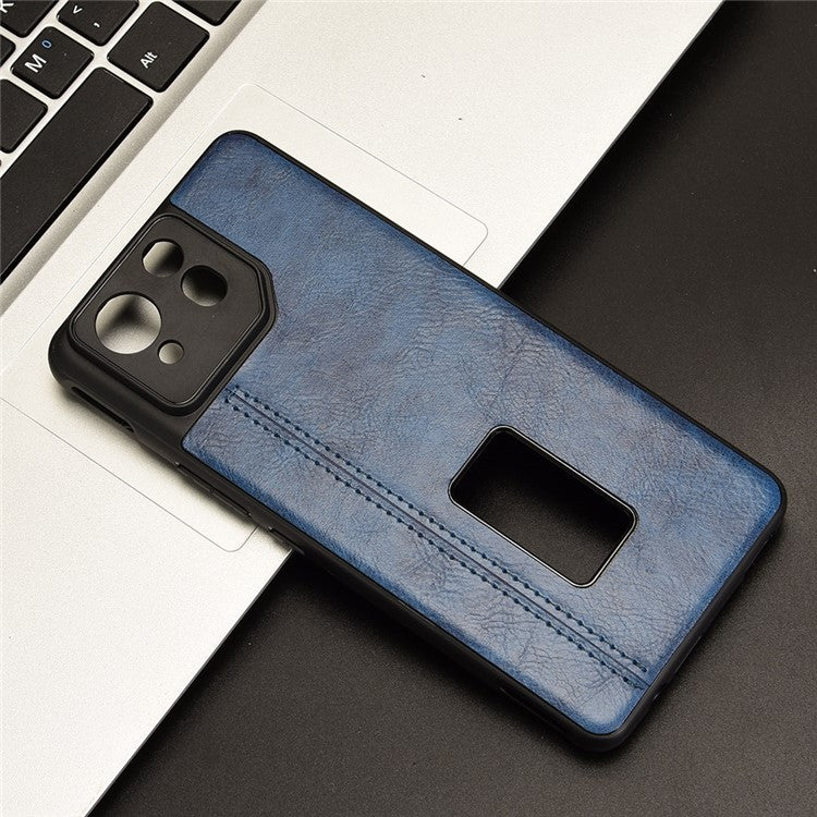 For Asus ROG Phone 8 5G / Phone 8 Pro 5G Case Stitching Line Cowhide Texture Anti-scratch Phone Cover - Blue