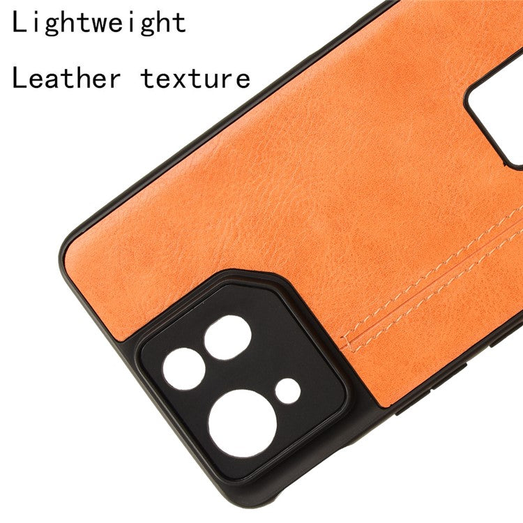 For Asus ROG Phone 8 5G / Phone 8 Pro 5G Case Stitching Line Cowhide Texture Anti-scratch Phone Cover - Orange