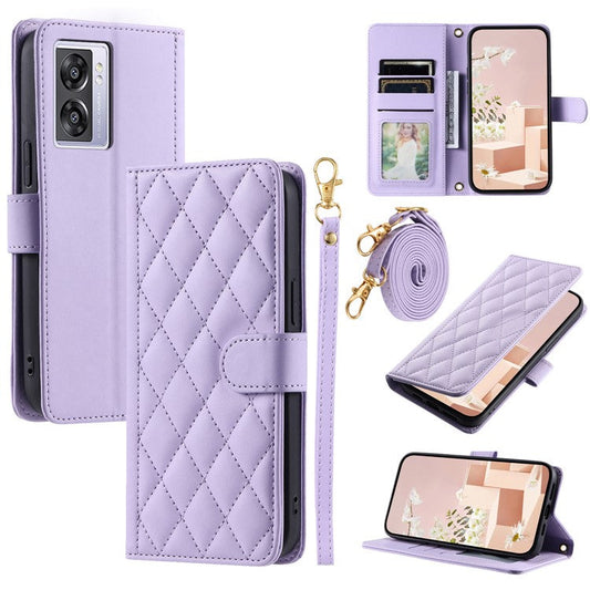 Leather Case for Oppo A77 5G / 4G / A77s 4G / A57 4G / A57 (2022) 5G / A57e 4G / A57s 4G / K10 5G / OnePlus Nord N20 SE 4G / N300 5G / Realme Narzo 50 5G - Purple