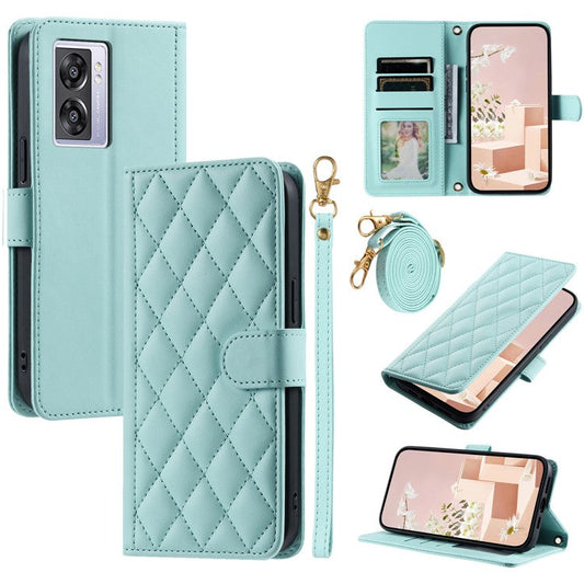 Leather Case for Oppo A77 5G / 4G / A77s 4G / A57 4G / A57 (2022) 5G / A57e 4G / A57s 4G / K10 5G / OnePlus Nord N20 SE 4G / N300 5G / Realme Narzo 50 5G - Mint Green