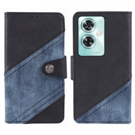 For OnePlus Nord N30 SE 5G Leather Case Wallet Phone Cover Crazy Horse Texture - Black