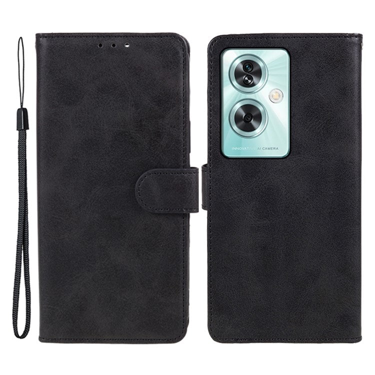 For OnePlus Nord N30 SE 5G Magnetic Clasp Case Calf Texture Leather Mobile Phone Cover - Black