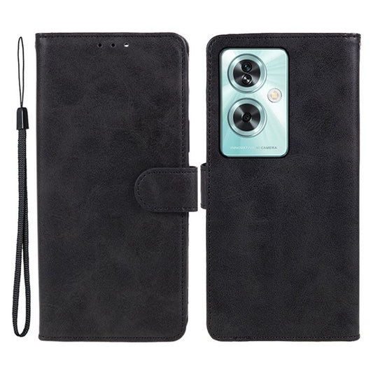 For OnePlus Nord N30 SE 5G Magnetic Clasp Case Calf Texture Leather Mobile Phone Cover - Black