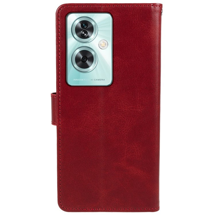 For OnePlus Nord N30 SE 5G Magnetic Clasp Case Calf Texture Leather Mobile Phone Cover - Red
