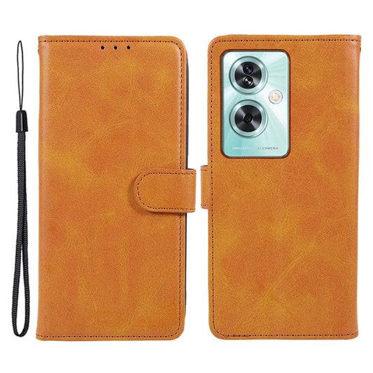 For OnePlus Nord N30 SE 5G Magnetic Clasp Case Calf Texture Leather Mobile Phone Cover - Khaki
