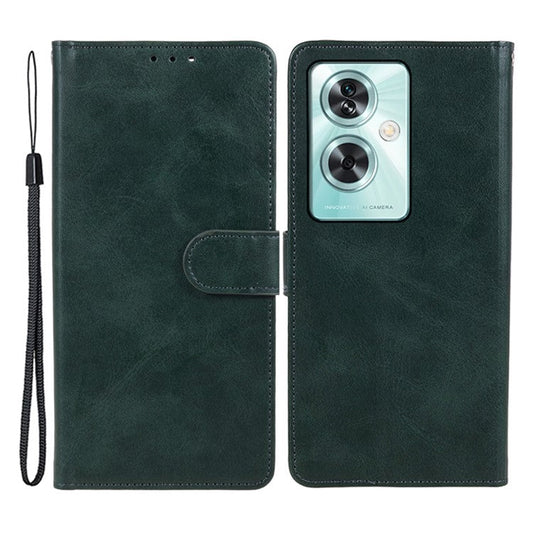 For OnePlus Nord N30 SE 5G Magnetic Clasp Case Calf Texture Leather Mobile Phone Cover - Midnight Green