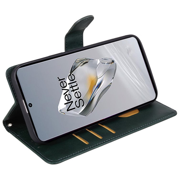 For OnePlus Nord N30 SE 5G Magnetic Clasp Case Calf Texture Leather Mobile Phone Cover - Midnight Green