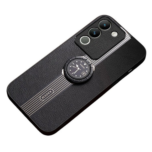 KADEM For vivo V30 Lite 5G Cover Rotary Kickstand Watch Pattern Cell Phone Case - Black