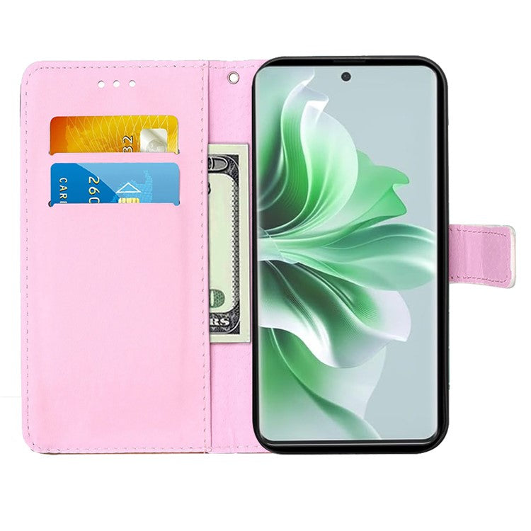 YB Pattern Printing Leather Series-4 for Oppo Reno11 5G (Global) Phone Case with Wallet Stand - Baby Panda