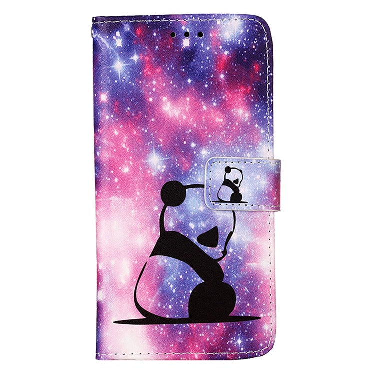 YB Pattern Printing Leather Series-4 for Oppo Reno11 5G (Global) Phone Case with Wallet Stand - Baby Panda