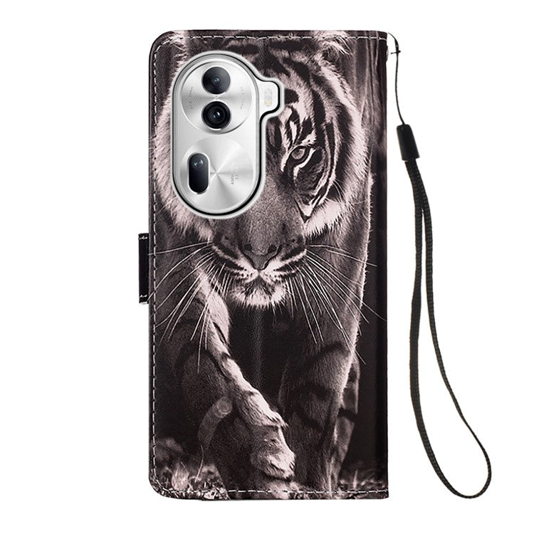 YB Pattern Printing Leather Series-4 for Oppo Reno11 Pro 5G (Global) Case Phone Wallet Cover - Tiger