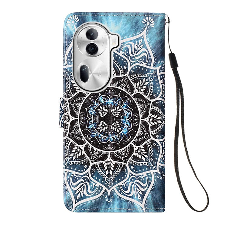 YB Pattern Printing Leather Series-4 for Oppo Reno11 Pro 5G (Global) Case Phone Wallet Cover - Mandala Flower