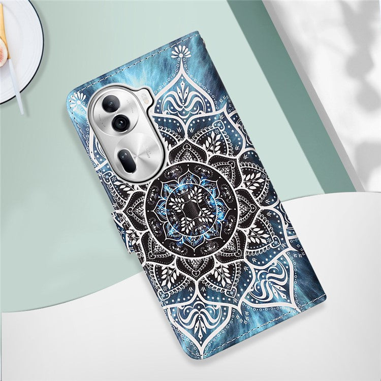 YB Pattern Printing Leather Series-4 for Oppo Reno11 Pro 5G (Global) Case Phone Wallet Cover - Mandala Flower
