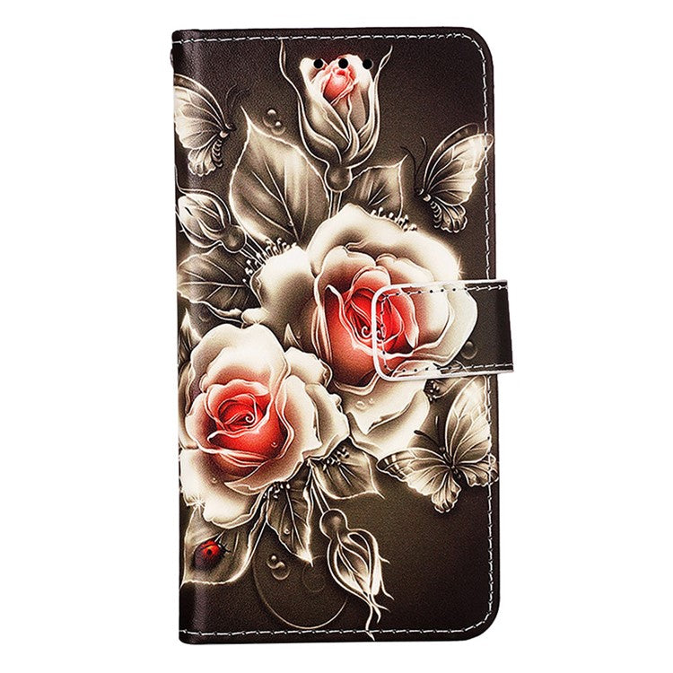 YB Pattern Printing Leather Series-4 for Oppo Reno11 Pro 5G (Global) Case Phone Wallet Cover - Rose