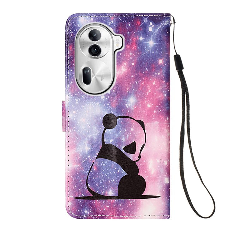 YB Pattern Printing Leather Series-4 for Oppo Reno11 Pro 5G (Global) Case Phone Wallet Cover - Baby Panda