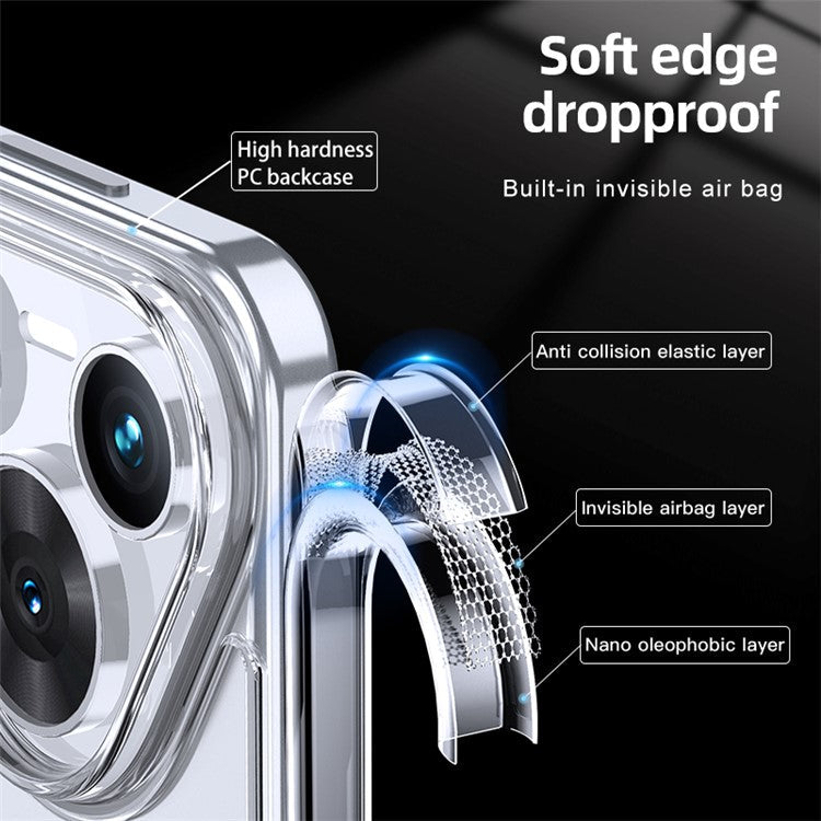 For Huawei Pura 70 Anti-Scratch Cell Phone Case Hybrid TPU + PC Slim-Fit Phone Cover - Transparent