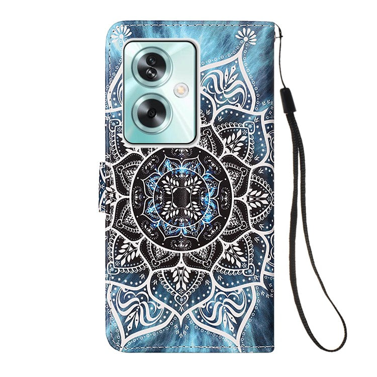 YB Pattern Printing Leather Series-4 for Oppo A79 5G / A2 5G Case Leather Wallet Flip Cover - Mandala Flower