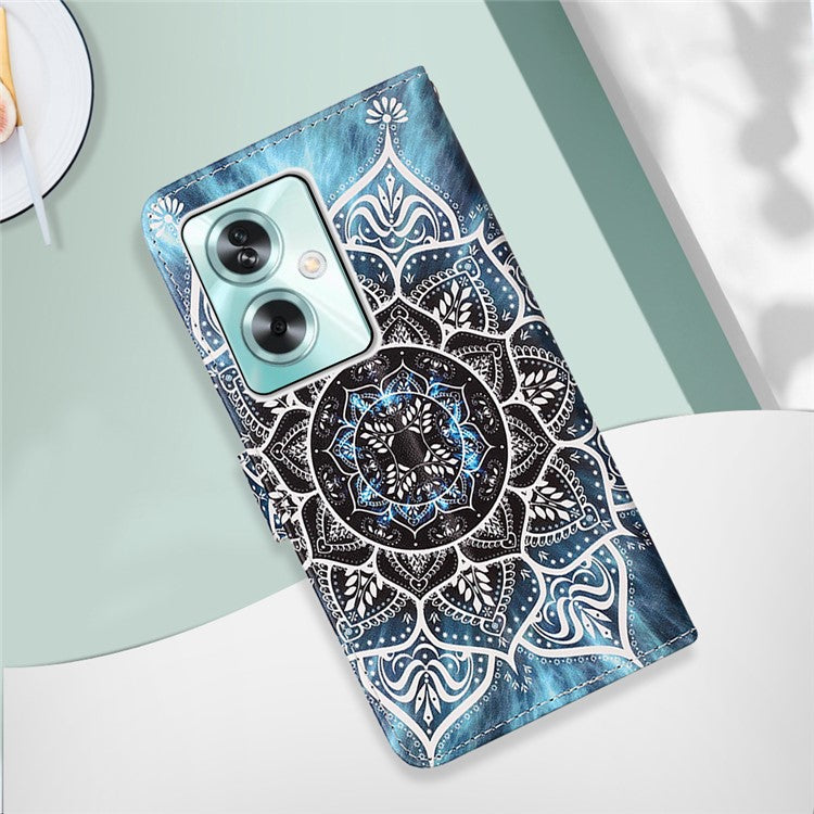 YB Pattern Printing Leather Series-4 for Oppo A79 5G / A2 5G Case Leather Wallet Flip Cover - Mandala Flower