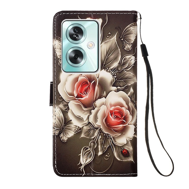 YB Pattern Printing Leather Series-4 for Oppo A79 5G / A2 5G Case Leather Wallet Flip Cover - Rose