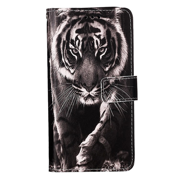 YB Pattern Printing Leather Series-4 for Oppo A79 5G / A2 5G Case Leather Wallet Flip Cover - Tiger
