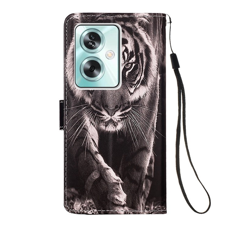 YB Pattern Printing Leather Series-4 for Oppo A79 5G / A2 5G Case Leather Wallet Flip Cover - Tiger