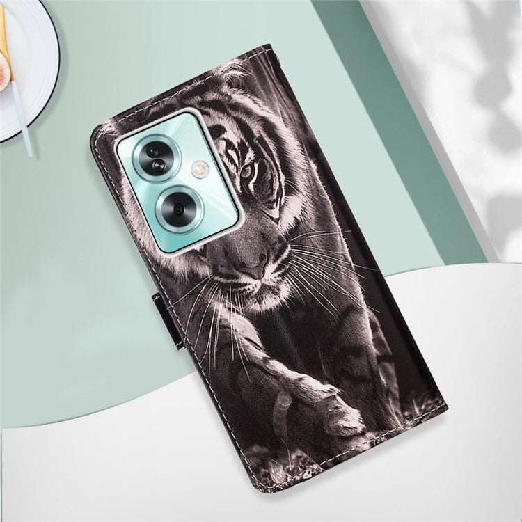 YB Pattern Printing Leather Series-4 for Oppo A79 5G / A2 5G Case Leather Wallet Flip Cover - Tiger
