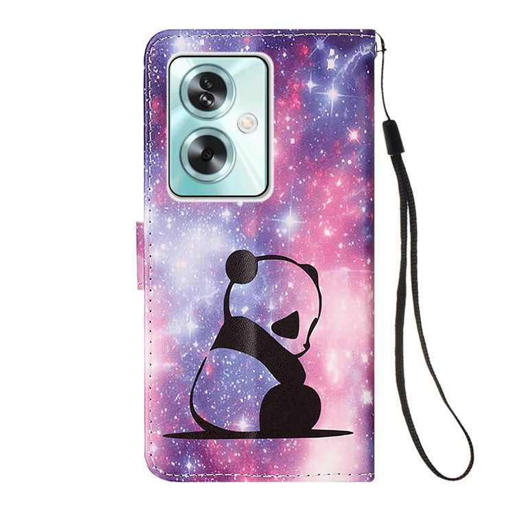 YB Pattern Printing Leather Series-4 for Oppo A79 5G / A2 5G Case Leather Wallet Flip Cover - Baby Panda