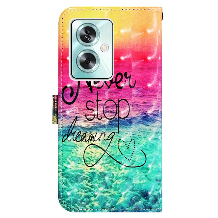 YB Pattern Printing Leather Series-2 For Oppo A79 5G / A2 5G Wallet Case Leather Phone Cover - Never Stop Dreaming