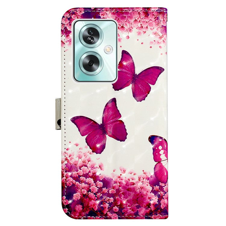 YB Pattern Printing Leather Series-2 For Oppo A79 5G / A2 5G Wallet Case Leather Phone Cover - Rose Butterflies