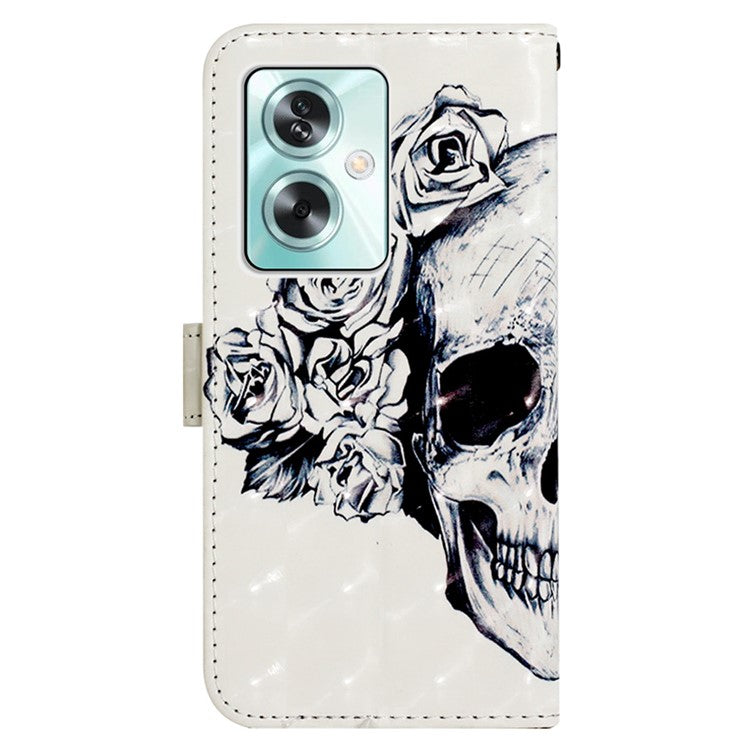 YB Pattern Printing Leather Series-2 For Oppo A79 5G / A2 5G Wallet Case Leather Phone Cover - Skull