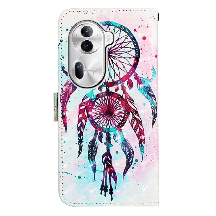 YB Pattern Printing Leather Series-2 For Oppo Reno11 Pro 5G (Global) Protective Case Leather Phone Shell - Colorful Wind Chime