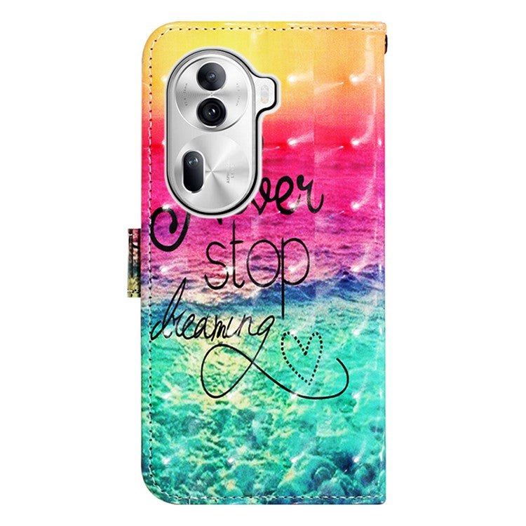 YB Pattern Printing Leather Series-2 For Oppo Reno11 Pro 5G (Global) Protective Case Leather Phone Shell - Never Stop Dreaming