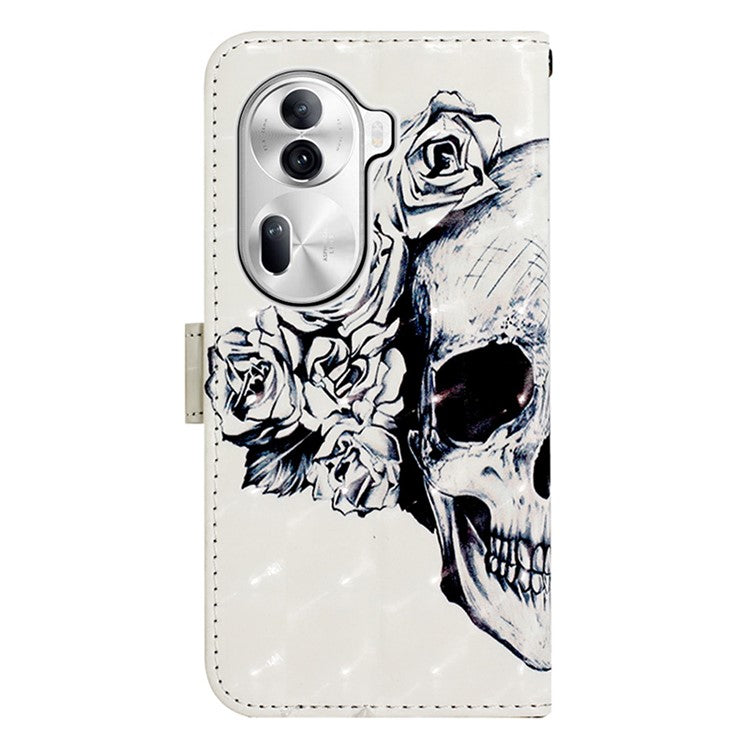 YB Pattern Printing Leather Series-2 For Oppo Reno11 Pro 5G (Global) Protective Case Leather Phone Shell - Skull