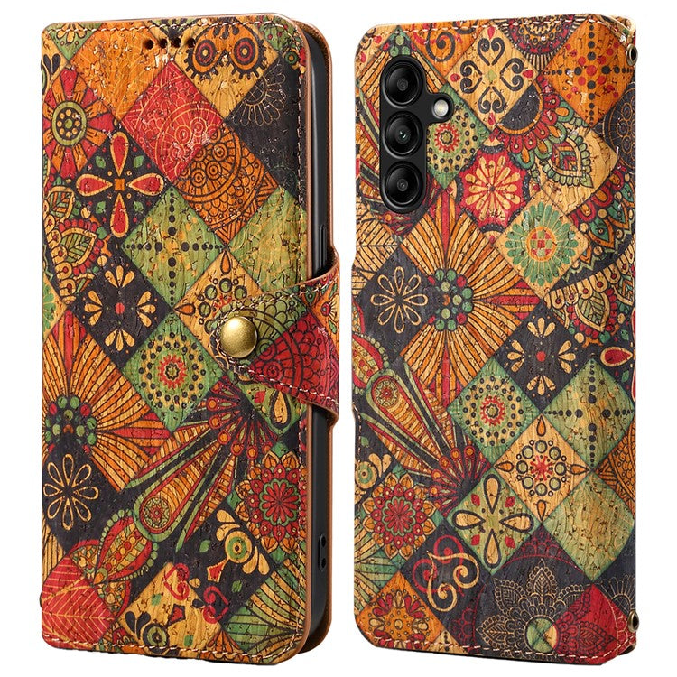 For Samsung Galaxy A05s 4G Case with Card Holder PU Leather Floral Protective Phone Cover - Autumn / Yellow