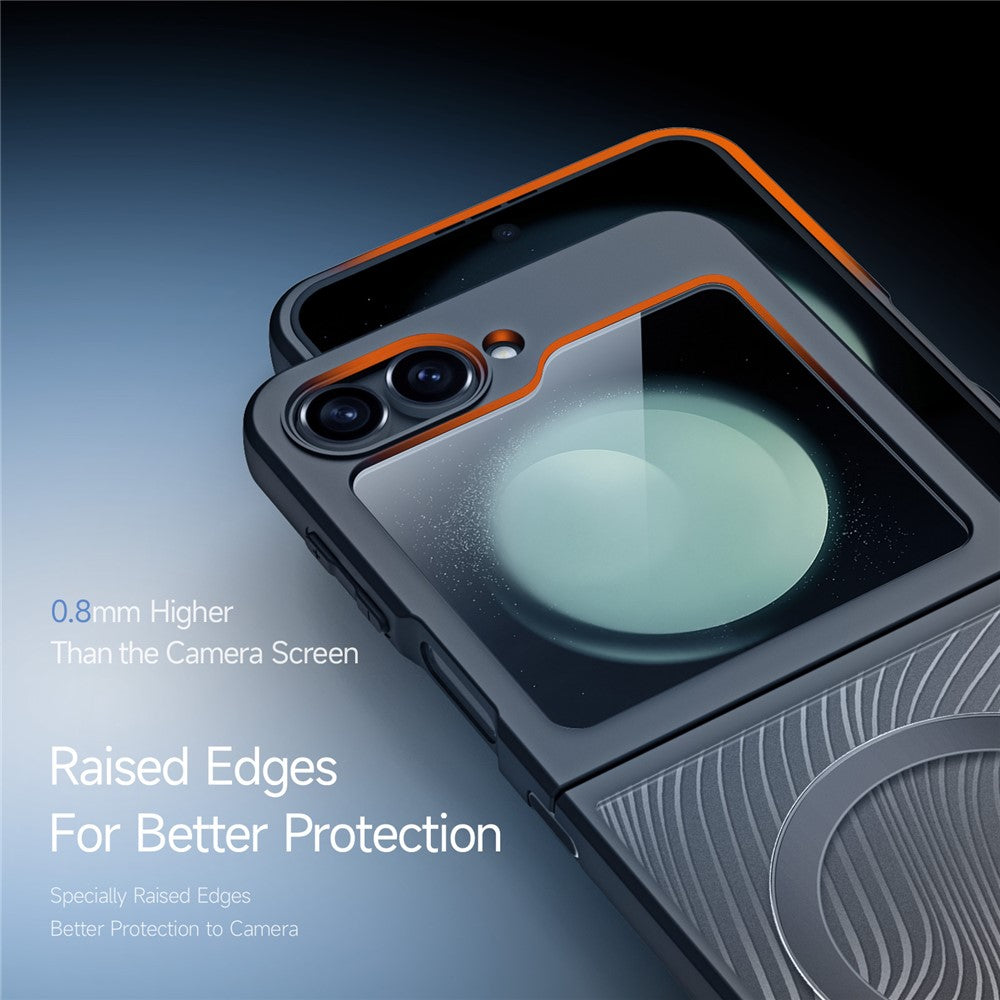 DUX DUCIS Aimo Series for Samsung Galaxy Z Flip7 FE 5G / Z Flip6 5G Case Compatible with MagSafe PC+TPU Phone Cover (REACH Certification), Black