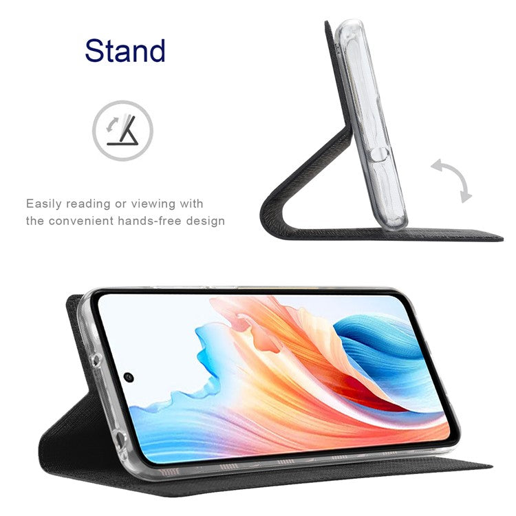 VILI DMX Series For Oppo A79 5G / A2 5G Case Card Holder Leather Magnetic Closure Phone Cover - Black