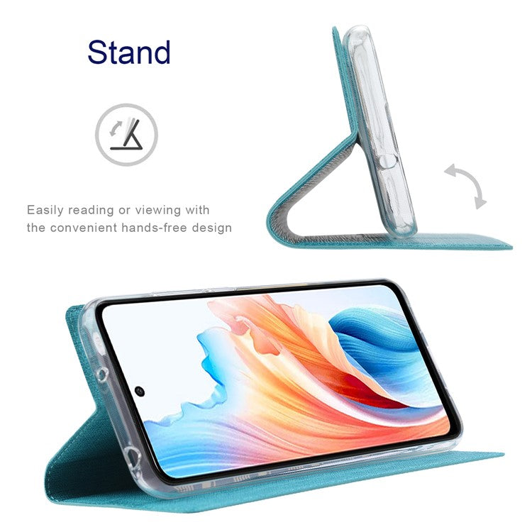 VILI DMX Series For Oppo A79 5G / A2 5G Case Card Holder Leather Magnetic Closure Phone Cover - Blue