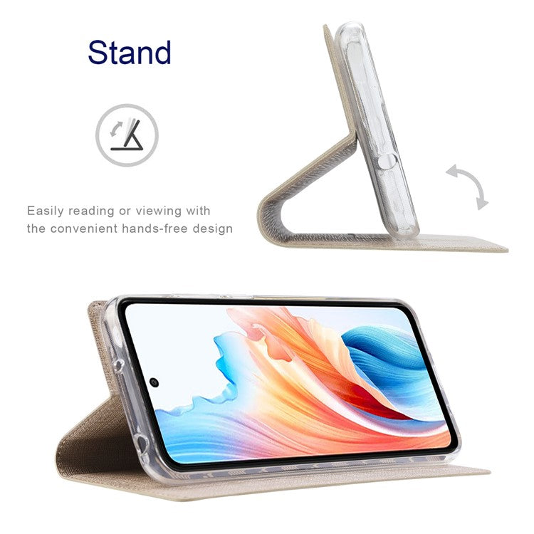 VILI DMX Series For Oppo A79 5G / A2 5G Case Card Holder Leather Magnetic Closure Phone Cover - Khaki